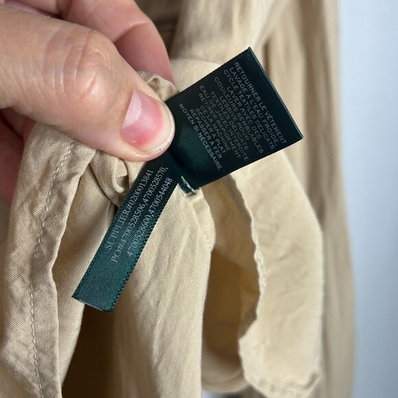 LRL Ralph Lauren ladies Lace up Blouse Large brown capsule career button front - Picture 6 of 11